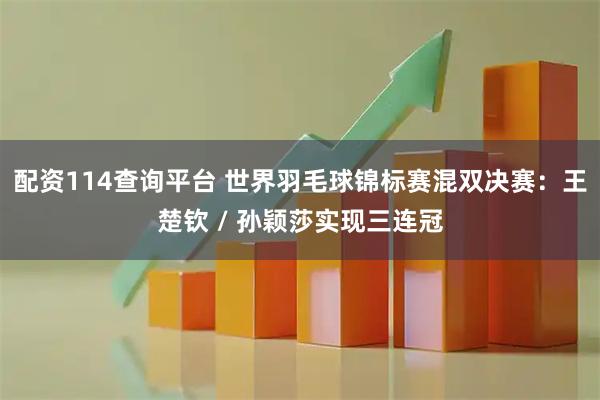 配资114查询平台 世界羽毛球锦标赛混双决赛：王楚钦 / 孙颖莎实现三连冠