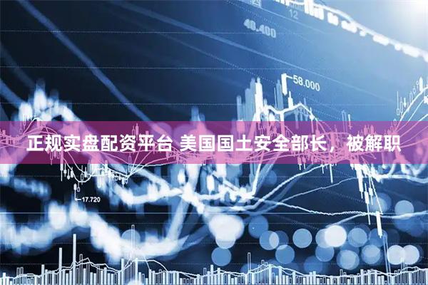 正规实盘配资平台 美国国土安全部长，被解职